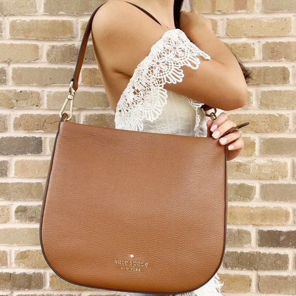 Kate Spade Lexy Shoulder Bag Pebbled Leather Large Hobo Warm Gingerbread - Picture 5 of 6